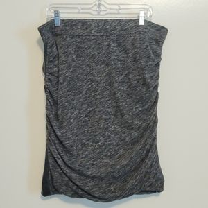Lane Bryant heathered black & white ruched body con pencil skirt